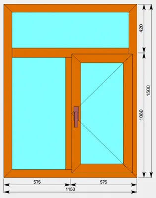 Окно-4_2 Ламинированый ПВХ 6000
