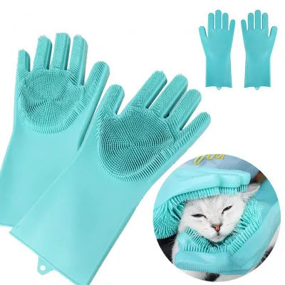 Перчатки силиконовые для купания собак и кошек
